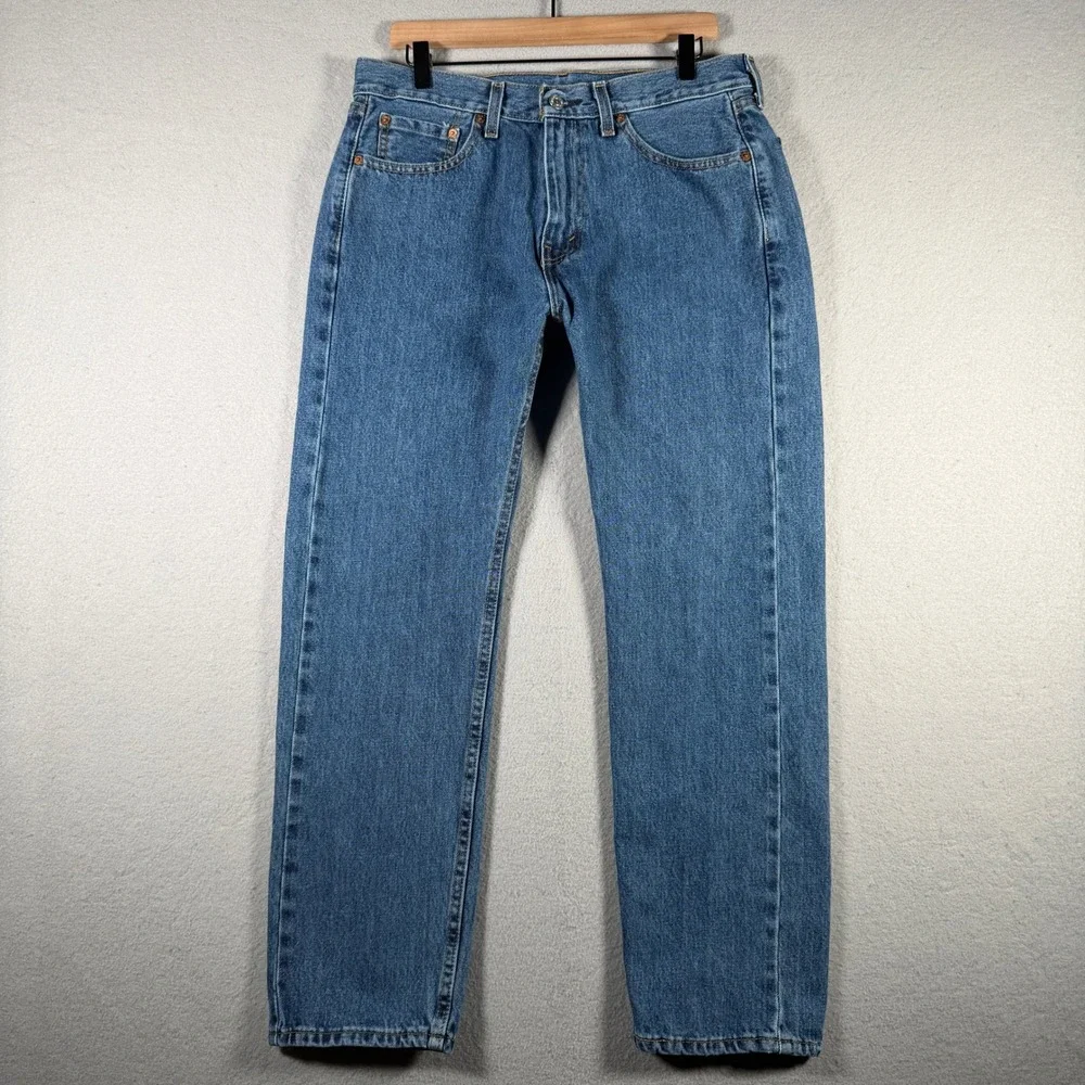 Levis 505 Regular Fit Straight Leg Jeans Mens 33x30 Blue Denim 00505-4891